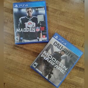 PS4 Madden NFL 18 & Call of Duty: Modern Warfare Game Cases - Blue